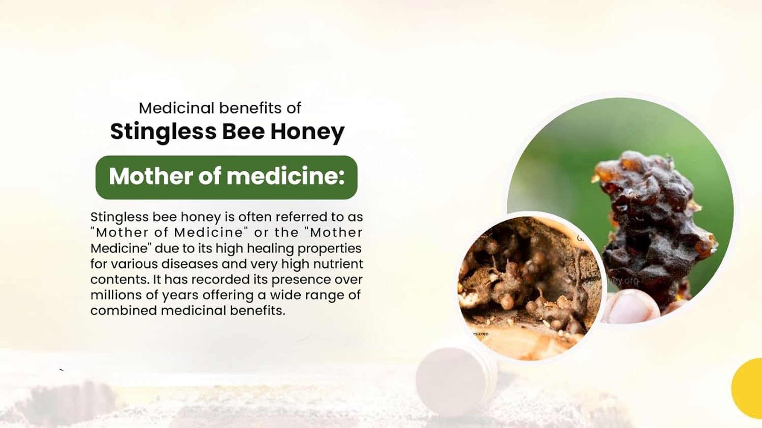 Biju Thadathil Farm Stingless Bee Honey 500 g | Pure Organic Cheruthen Honey Original | Raw & Pure Kerala Small Bee Madhu to Boost Immunity & Soothe Cough