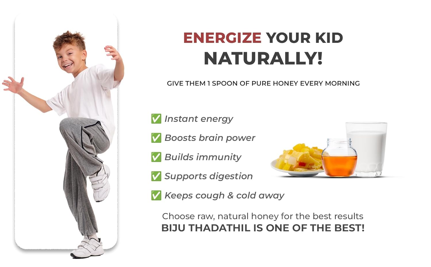 Biju Thadathil Farm | Honey Gift Pack | 100% Pure Bee Honey 1Kg & Black Forest Honey 500g with 15g Multiflora Spoon Pack | Natural, Raw, Unprocessed & Unheated | Ideal Healthy Gift for Family, Corporate & Festive & Christmas Hampers