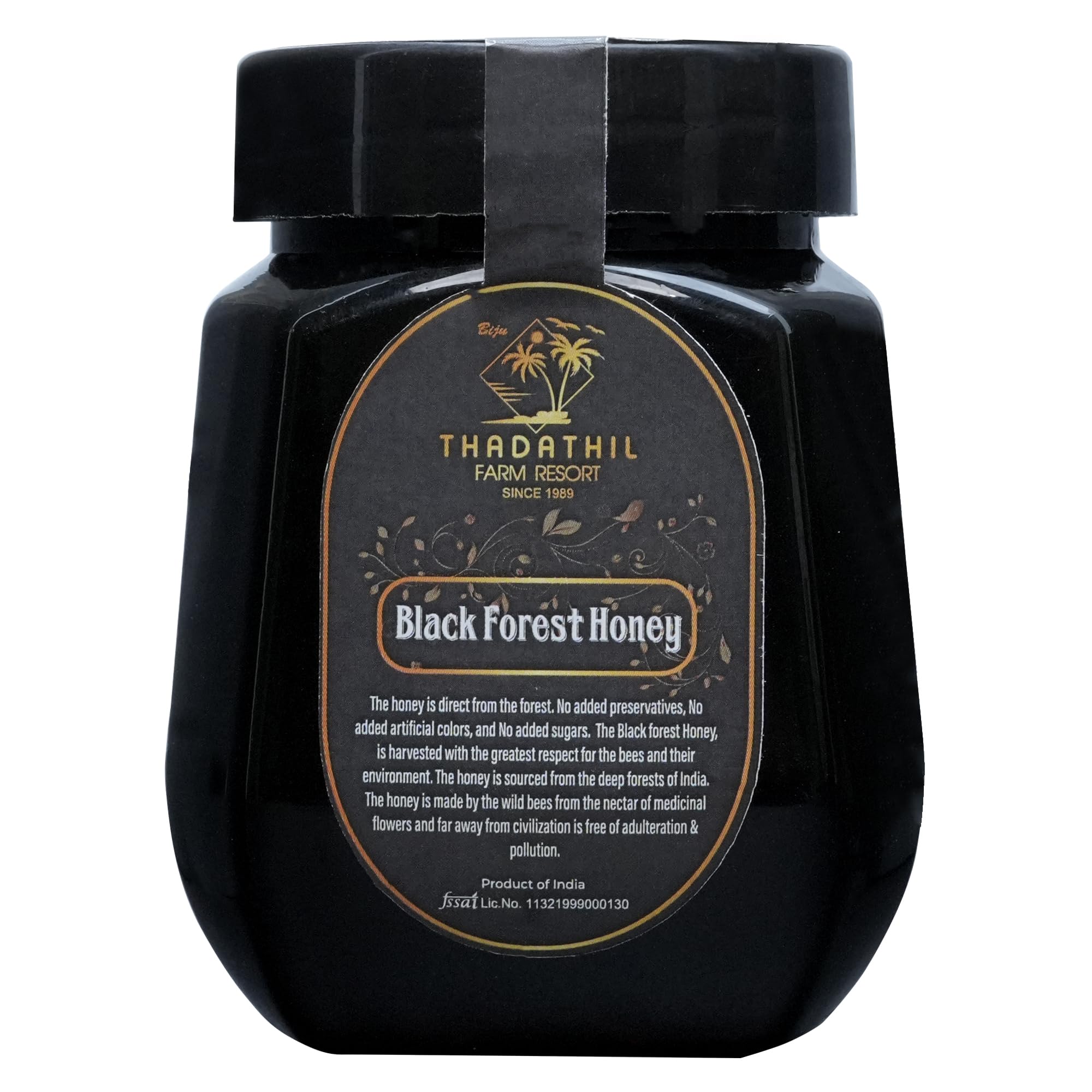 Biju Thadathil Farm Forest Honey 500g – Certified Organic by MQA | Raw, Organic Unprocessed Wild Forests | Real Pure Honey Without Sugar | Natural Support for Health, Beauty & Wellness | Since 1989