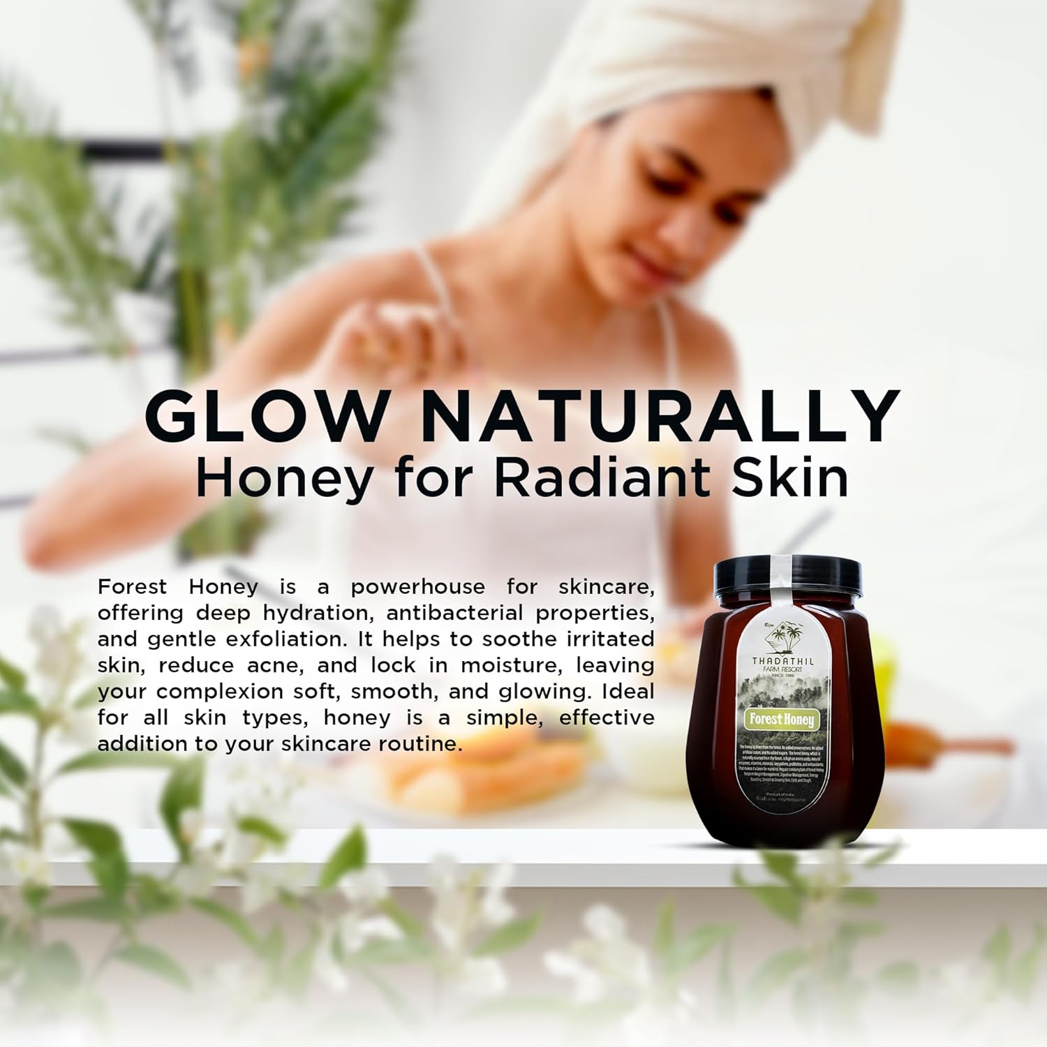 Biju Thadathil Farm Forest Honey 500g – Certified Organic by MQA | Raw, Organic Unprocessed Wild Forests | Real Pure Honey Without Sugar | Natural Support for Health, Beauty & Wellness | Since 1989