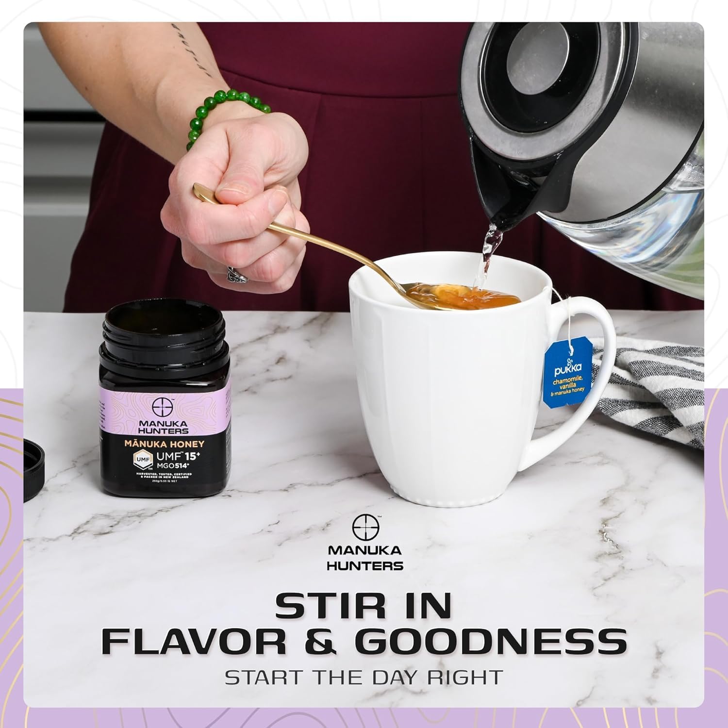 Manuka Honey UMF 15 + (MGO 514+) | 100% Pure Raw UMF Certified New Zealand Manuka Honey | Mānuka Hunters 250g Jar