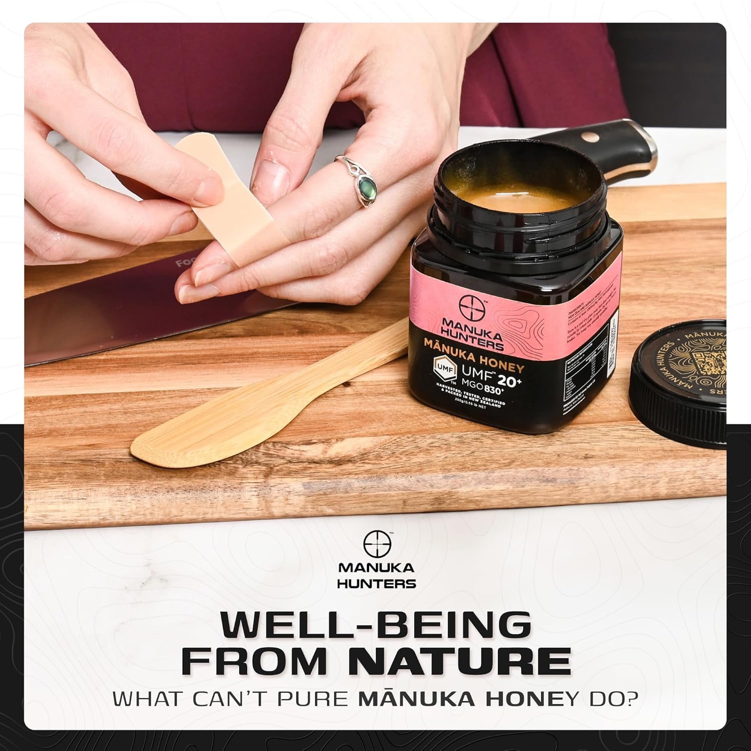 Manuka Honey UMF 20+ (MGO 830+) | 100% Pure Raw UMF Certified New Zealand Mānuka Honey | Premium Medical Grade | Manuka Hunters 250g