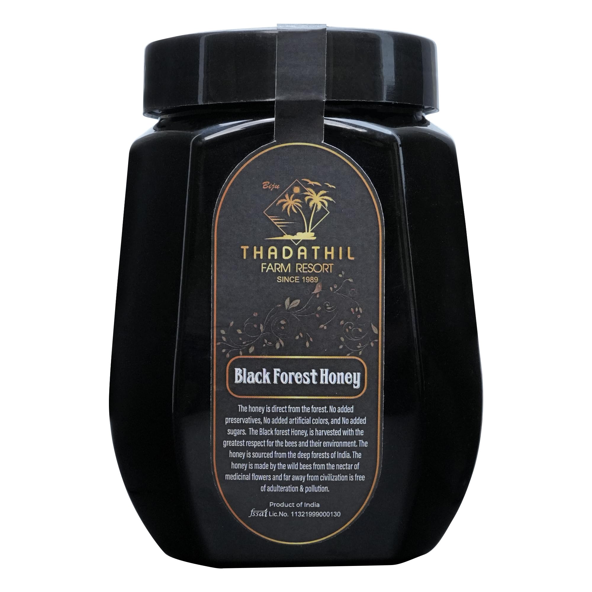 Biju Thadathil Farm Forest Honey 500g – Certified Organic by MQA | Raw, Organic Unprocessed Wild Forests | Real Pure Honey Without Sugar | Natural Support for Health, Beauty & Wellness | Since 1989