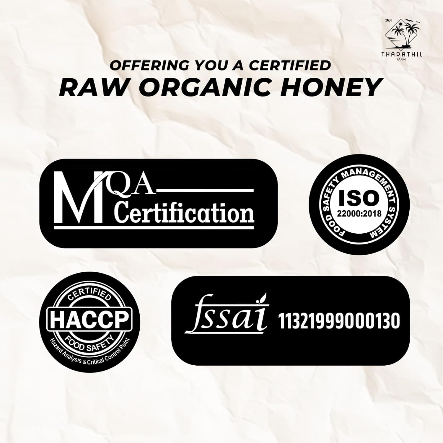 Biju Thadathil Farm Black Forest Honey 500g – Certified Organic by MQA | Organic Forest Honey Without Sugar | Raw, Wild, Unprocessed & Non-Pasteurized | Supports Gut & Skin Health