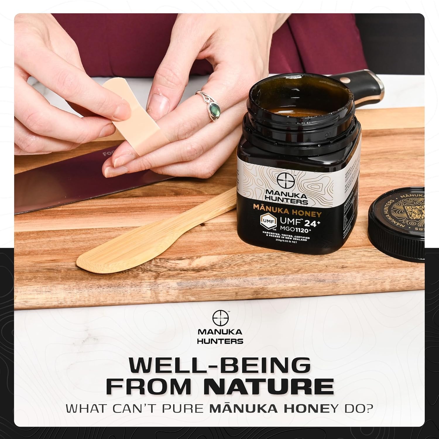 Manuka Honey UMF 24+ (MGO 1120+) | 100% Pure Raw High-MGO UMF Certified New Zealand Honey | Supports Immunity, Gut & Skin Health | Manuka Hunters 250g