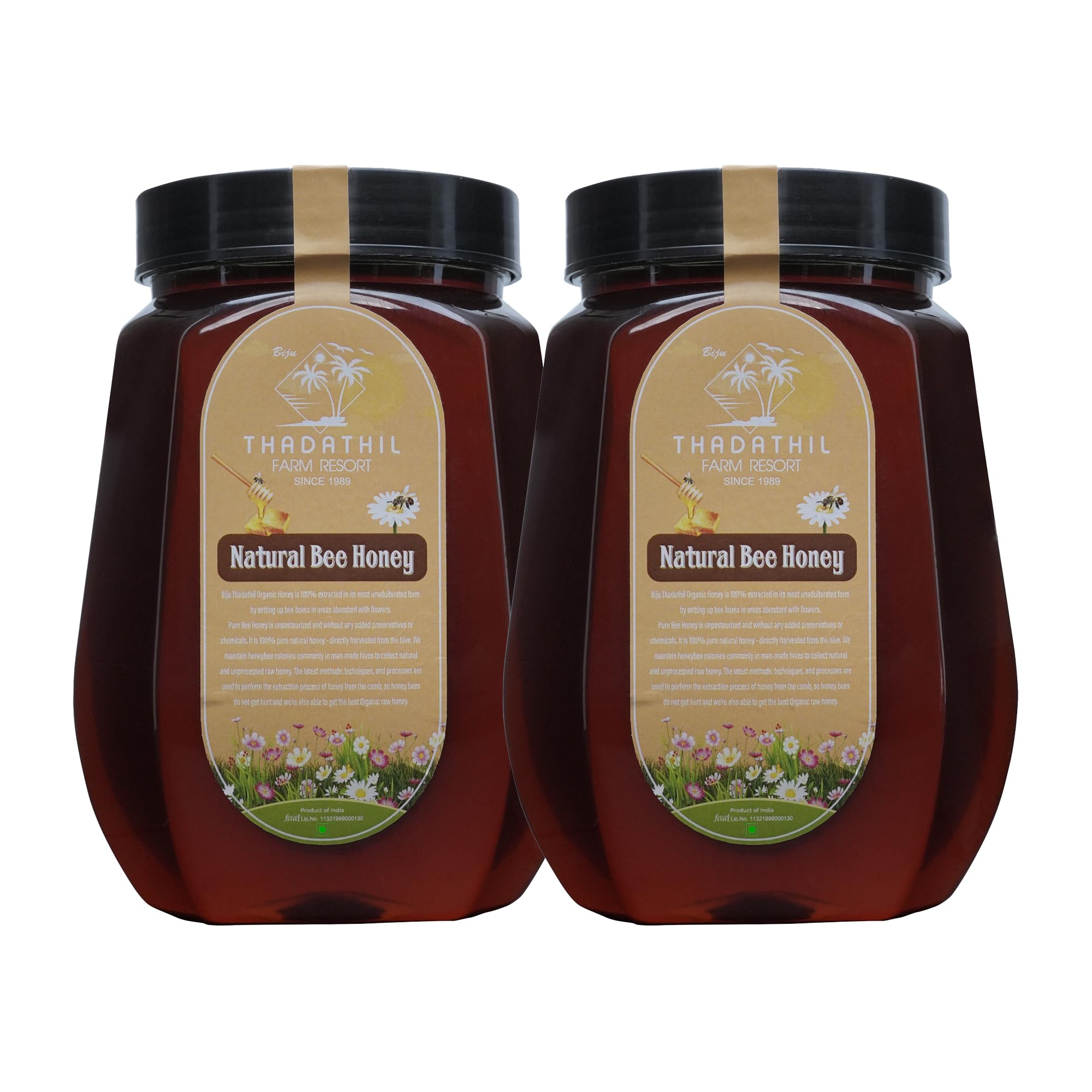 Biju Thadathil Farm Forest Honey 500g – Certified Organic by MQA | Raw, Organic Unprocessed Wild Forests | Real Pure Honey Without Sugar | Natural Support for Health, Beauty & Wellness | Since 1989