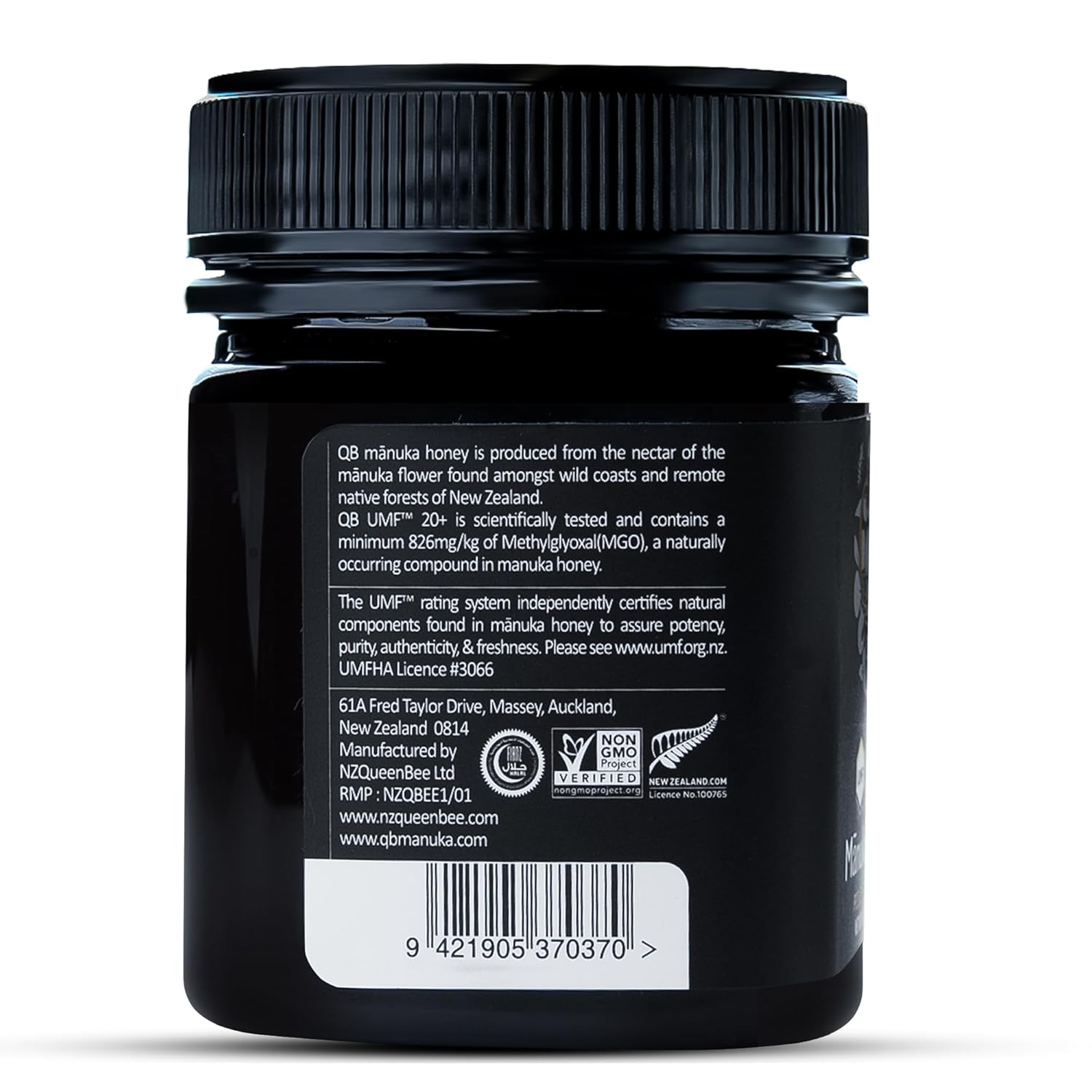 QB Mānuka Honey UMF 20+ (MGO 826+) | 100% Authentic Raw Tested & Certified Medical Grade New Zealand Honey | 250g Jar
