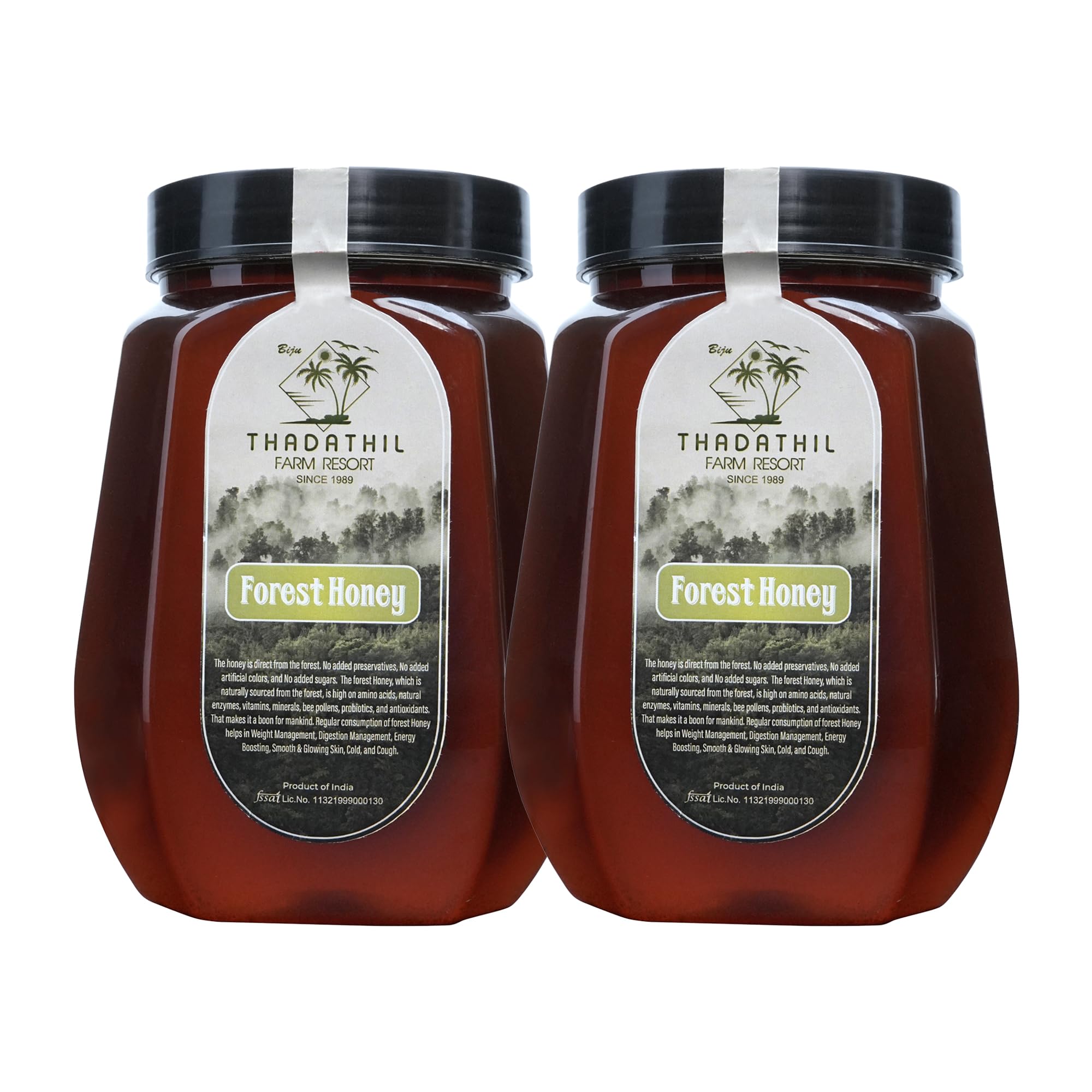 Biju Thadathil Farm Black Forest Honey 250g – Certified Organic by MQA | Raw Wild Honey Organic Unprocessed & Non-Pasteurized | Pure Natural Honey for Face, Immunity & Wellness | Since 1989