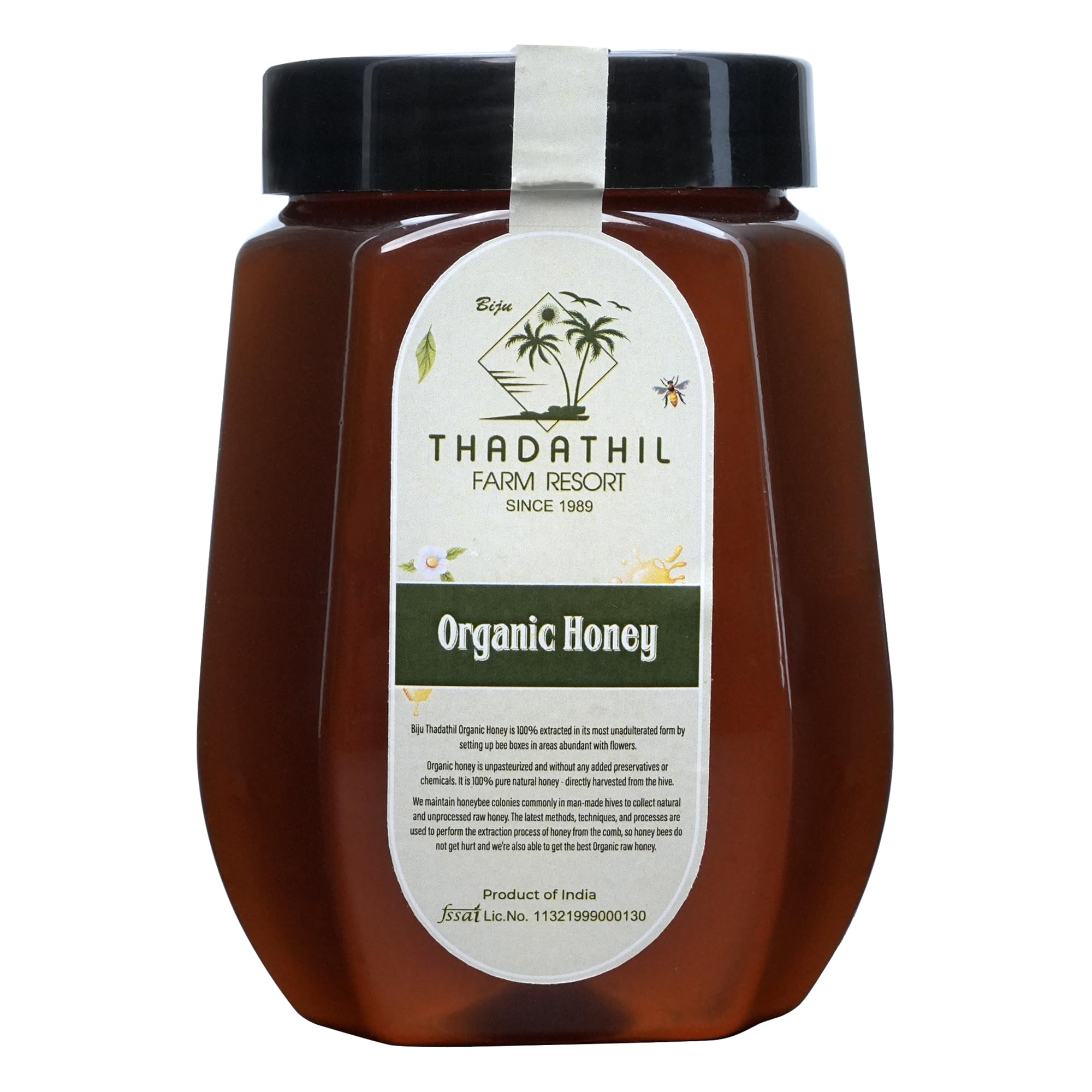 Biju Thadathil Farm Black Forest Honey 250g – Certified Organic by MQA | Raw Wild Honey Organic Unprocessed & Non-Pasteurized | Pure Natural Honey for Face, Immunity & Wellness | Since 1989