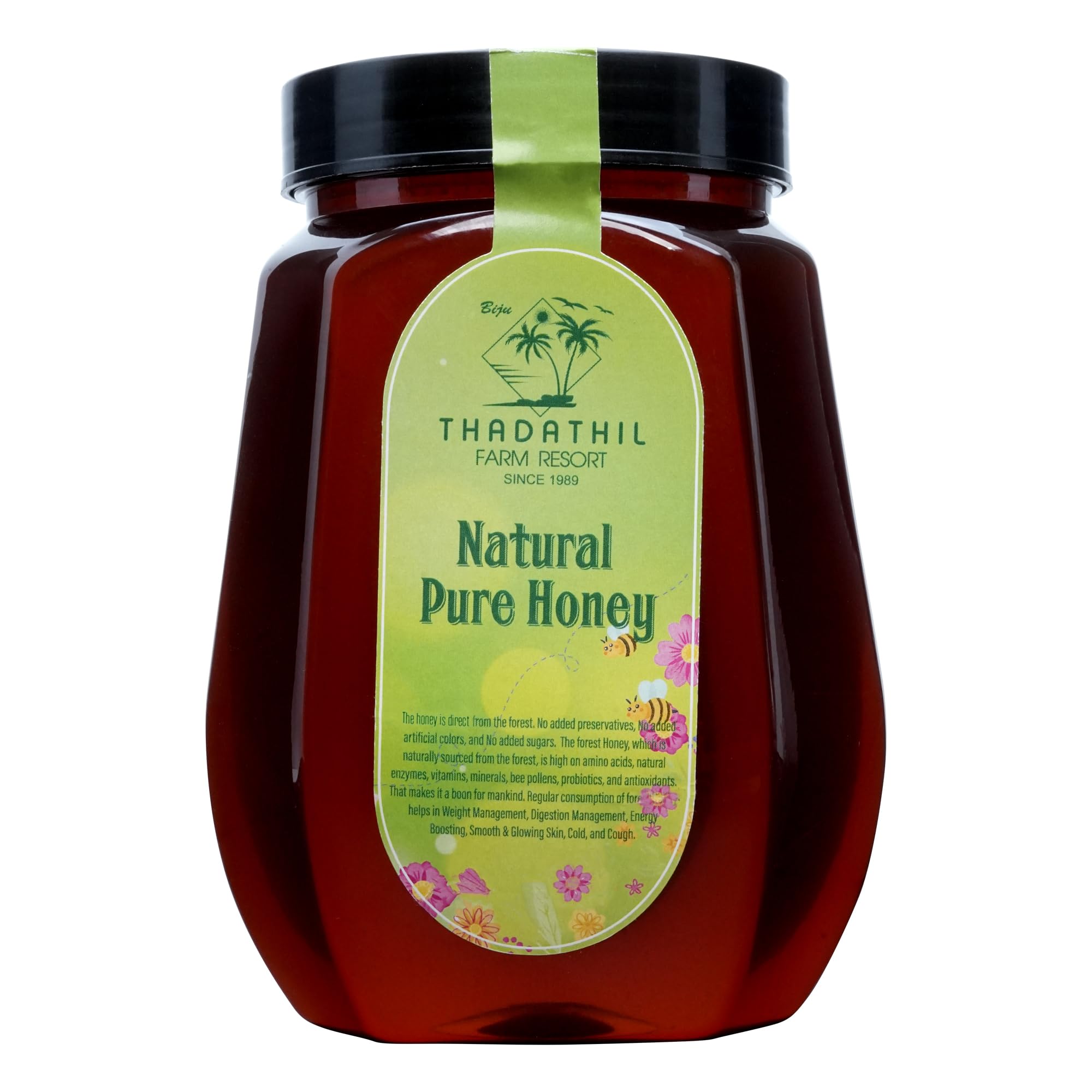 Biju Thadathil Farm Black Forest Honey 250g – Certified Organic by MQA | Raw Wild Honey Organic Unprocessed & Non-Pasteurized | Pure Natural Honey for Face, Immunity & Wellness | Since 1989