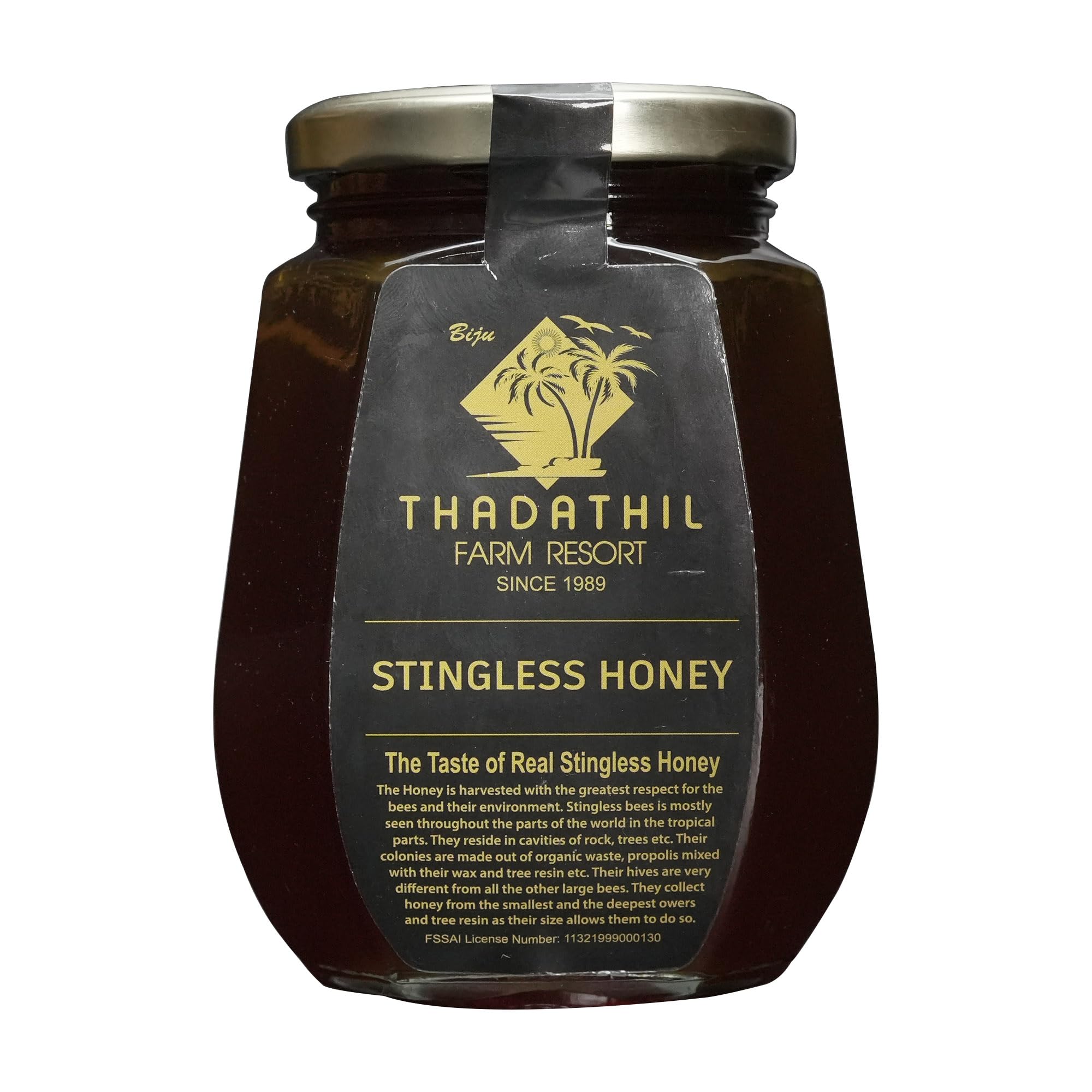 Biju Thadathil Farm Stingless Bee Honey 250 g | Raw & Pure Kerala Small Bee Honey | Original Cheruthen for Immunity, Skin, Throat & Everyday Health