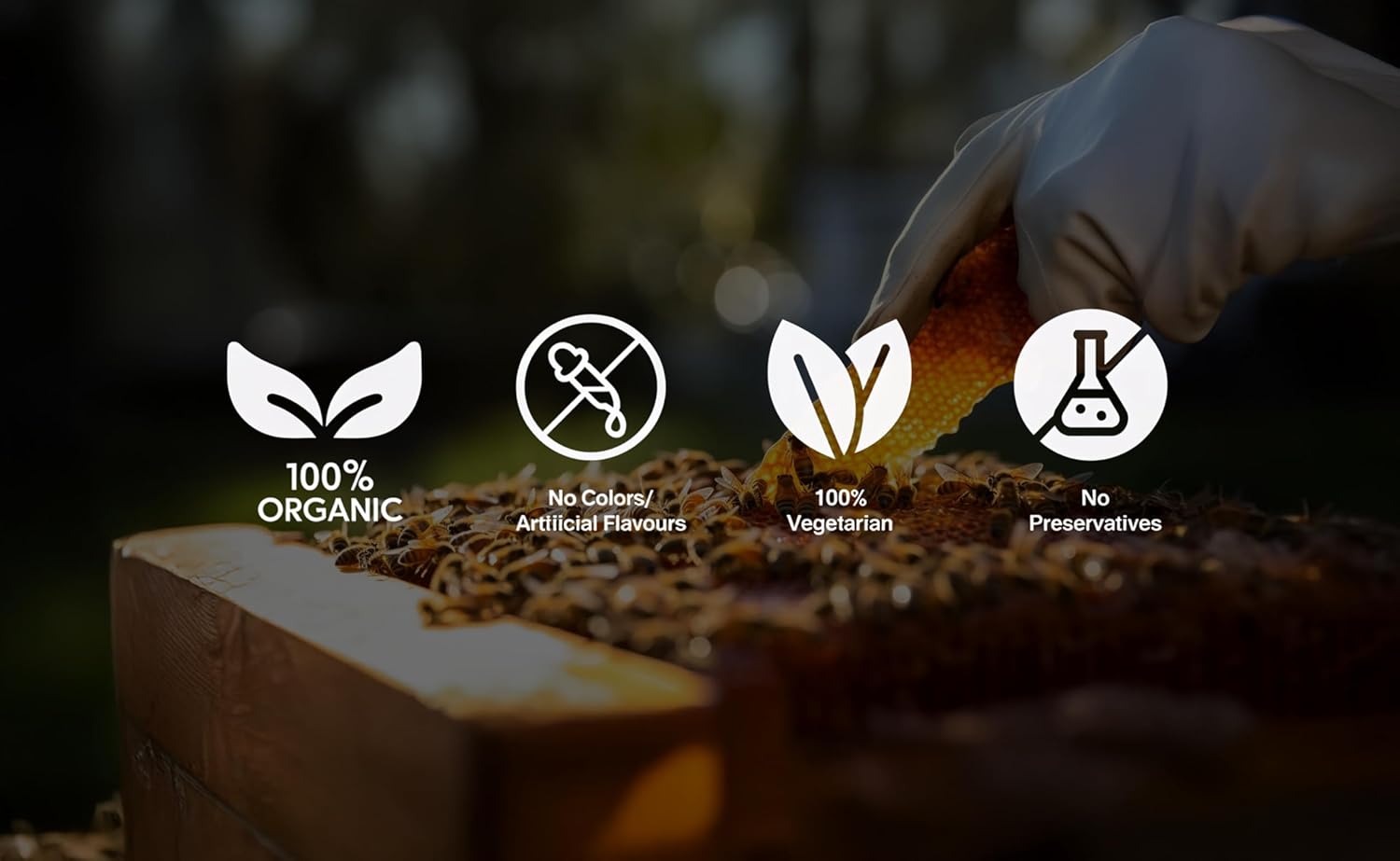 Biju Thadathil Farm Black Forest Honey 500g – Certified Organic by MQA | Organic Forest Honey Without Sugar | Raw, Wild, Unprocessed & Non-Pasteurized | Supports Gut & Skin Health