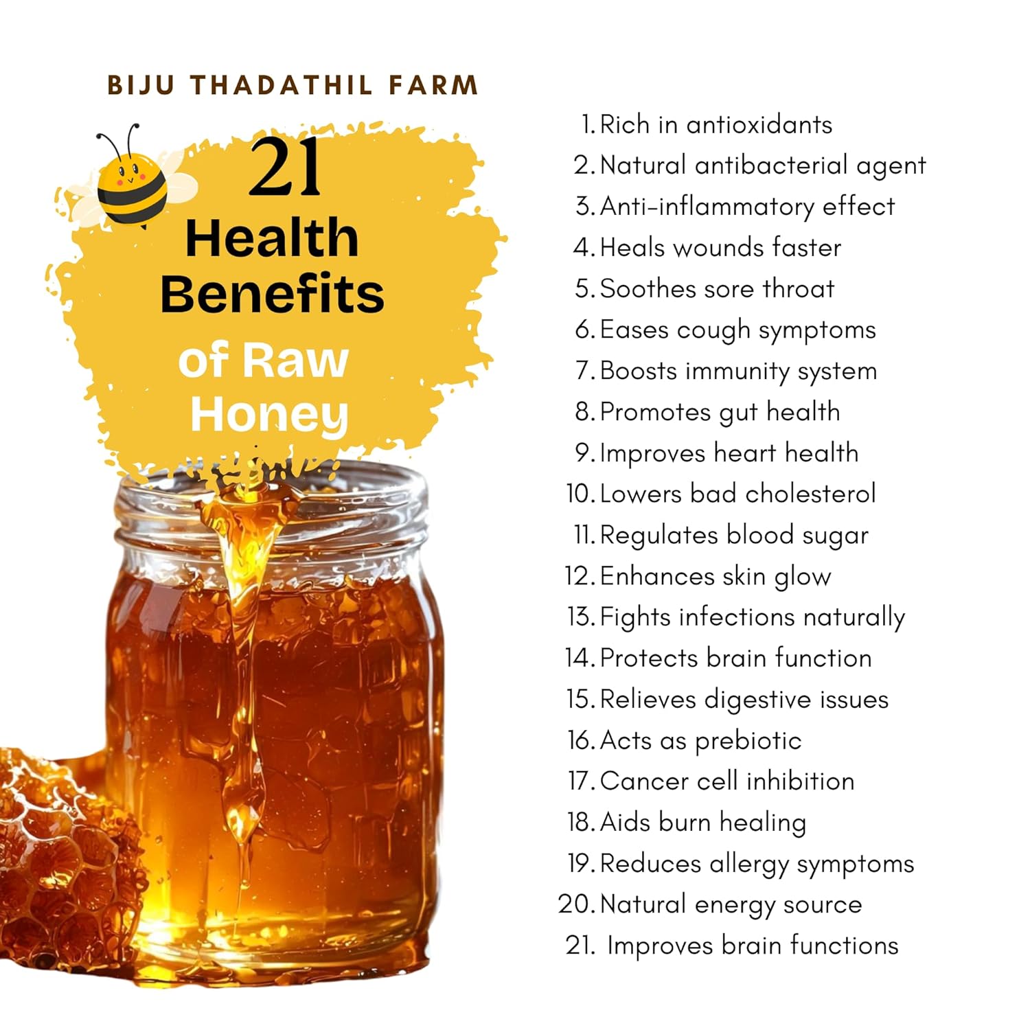 Biju Thadathil Farm | Honey Gift Pack | 100% Pure Bee Honey 1Kg & Black Forest Honey 500g with 15g Multiflora Spoon Pack | Natural, Raw, Unprocessed & Unheated | Ideal Healthy Gift for Family, Corporate & Festive & Christmas Hampers