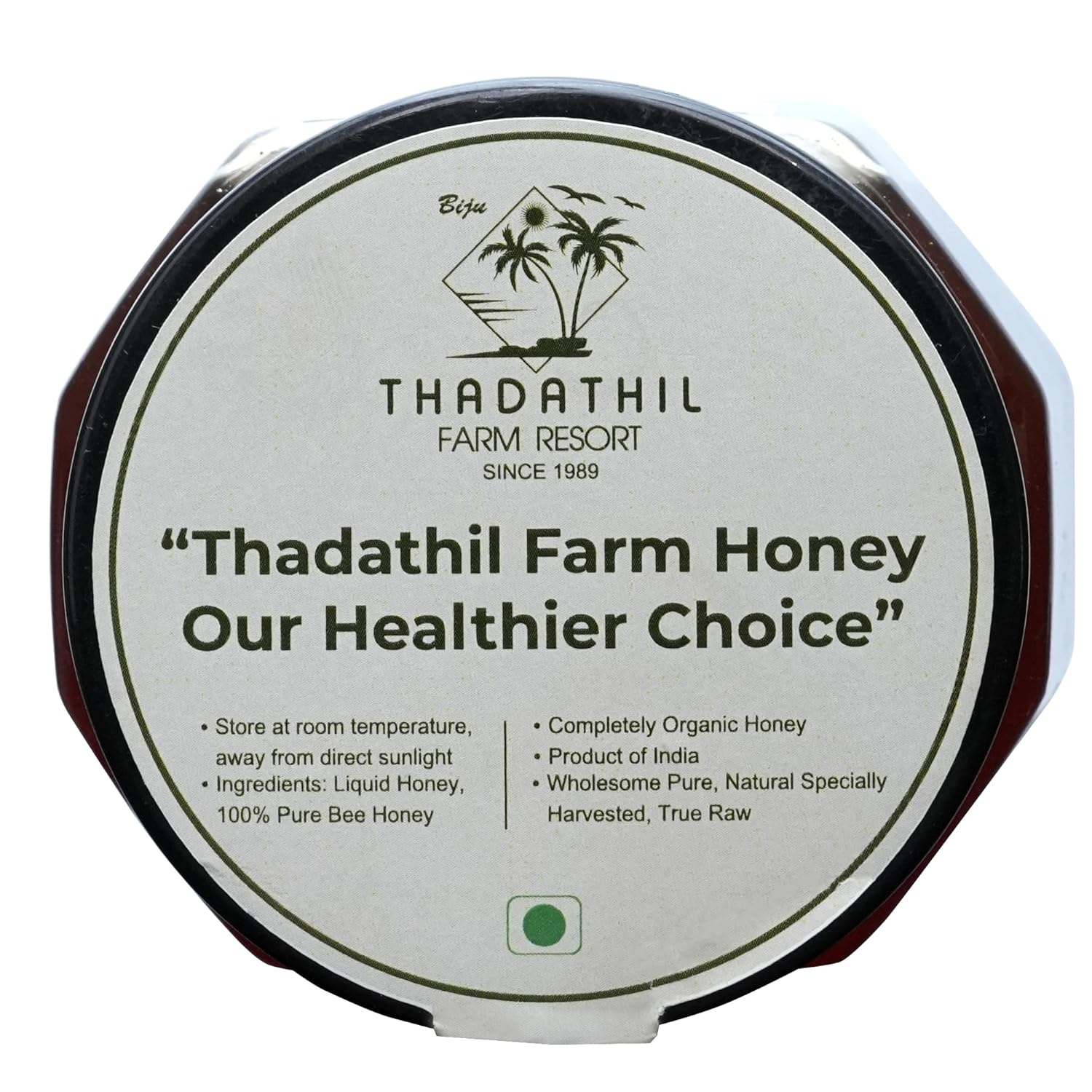 Biju Thadathil Farm Forest Honey 500g – Certified Organic by MQA | Raw, Organic Unprocessed Wild Forests | Real Pure Honey Without Sugar | Natural Support for Health, Beauty & Wellness | Since 1989