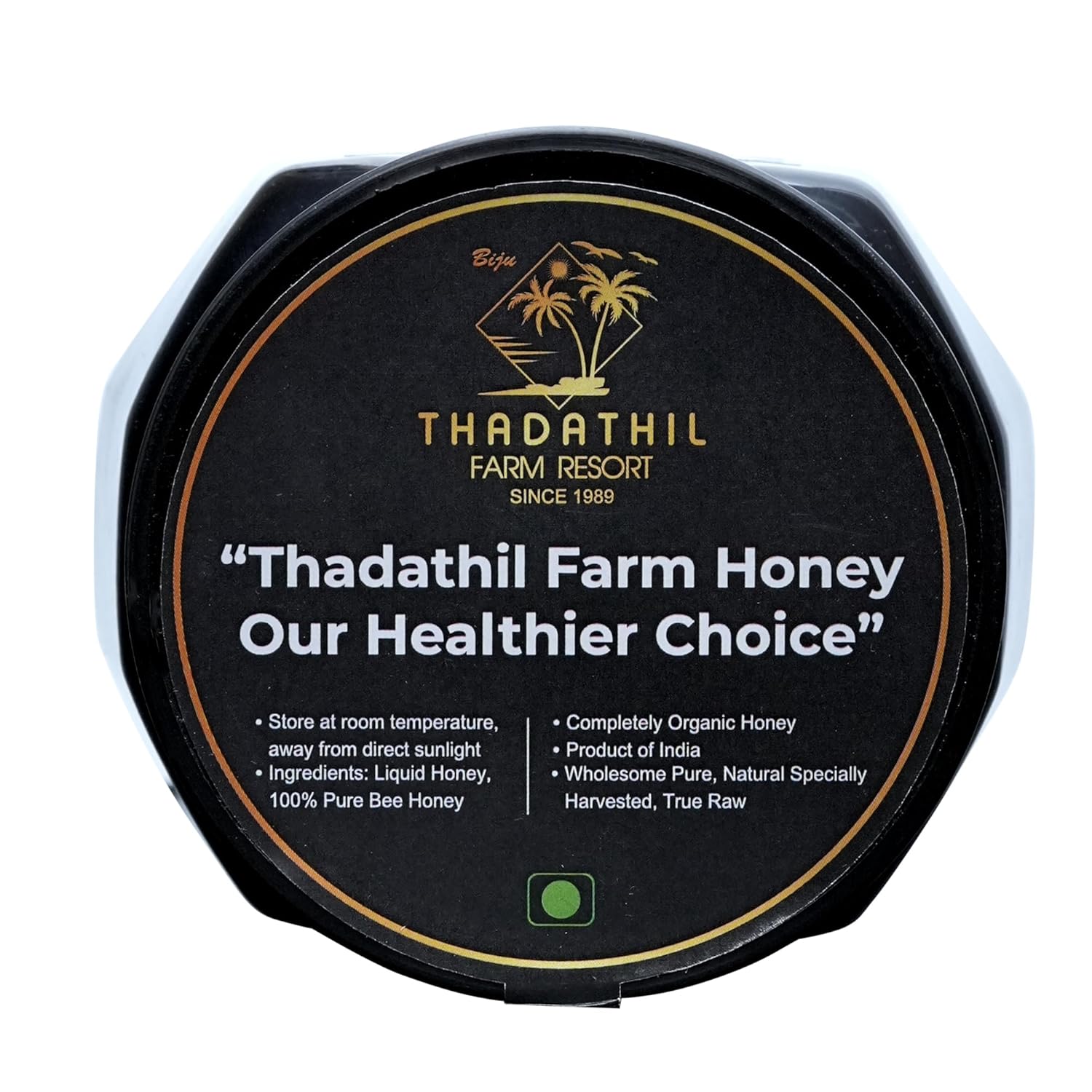 Biju Thadathil Farm Black Forest Honey 500g – Certified Organic by MQA | Organic Forest Honey Without Sugar | Raw, Wild, Unprocessed & Non-Pasteurized | Supports Gut & Skin Health