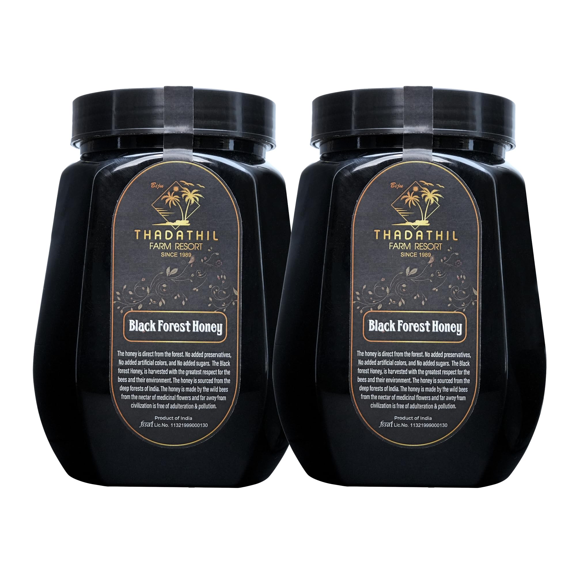 Biju Thadathil Farm Black Forest Honey 250g – Certified Organic by MQA | Raw Wild Honey Organic Unprocessed & Non-Pasteurized | Pure Natural Honey for Face, Immunity & Wellness | Since 1989