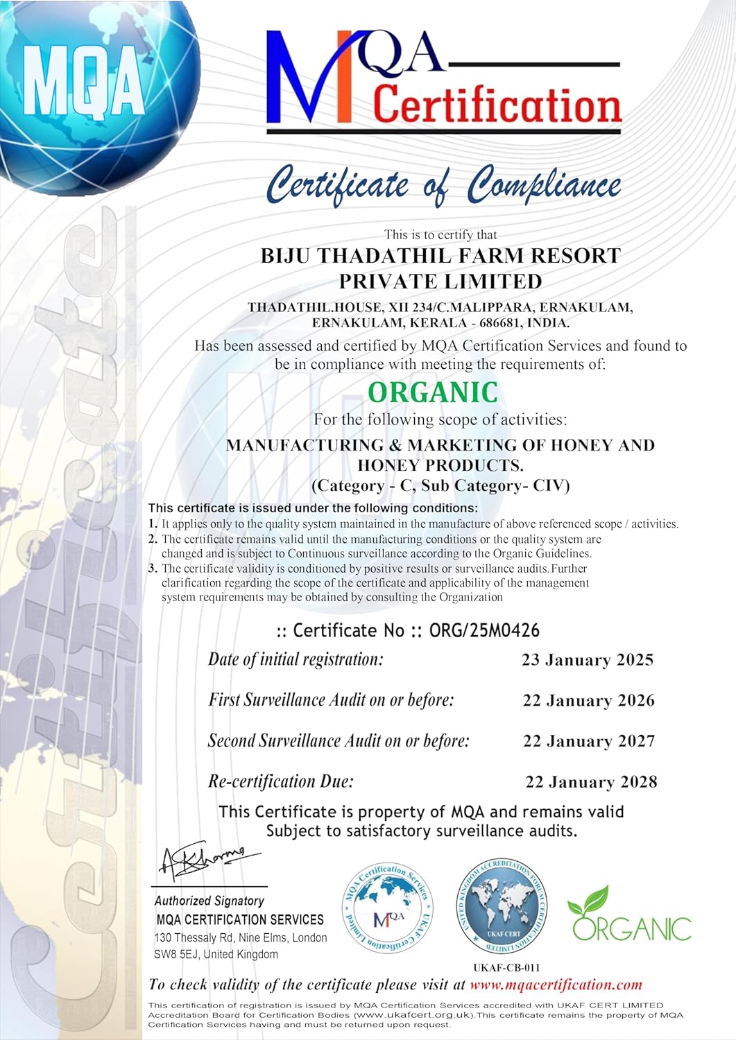 Biju Thadathil Farm Forest Honey 500g – Certified Organic by MQA | Raw, Organic Unprocessed Wild Forests | Real Pure Honey Without Sugar | Natural Support for Health, Beauty & Wellness | Since 1989