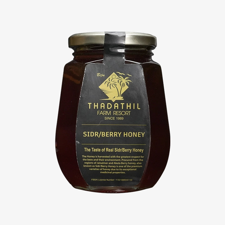 Biju Thadathil Farm Eucalyptus Honey – Raw, Organic Mono-Floral Honey from Nilgiri Forests | Certified by MQA | Unprocessed, Unpasteurized & Sugar-Free | 500g Glass Jar | Since 1989