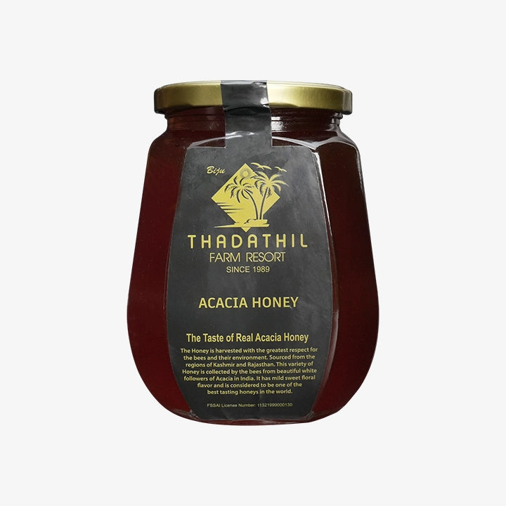Biju Thadathil Farm Eucalyptus Honey – Raw, Organic Mono-Floral Honey from Nilgiri Forests | Certified by MQA | Unprocessed, Unpasteurized & Sugar-Free | 500g Glass Jar | Since 1989
