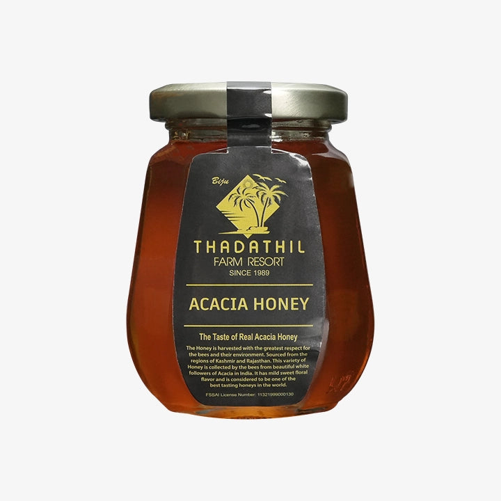 Biju Thadathil Farm Eucalyptus Honey – Raw, Organic Mono-Floral Honey from Nilgiri Forests | Certified by MQA | Unprocessed, Unpasteurized & Sugar-Free | 500g Glass Jar | Since 1989