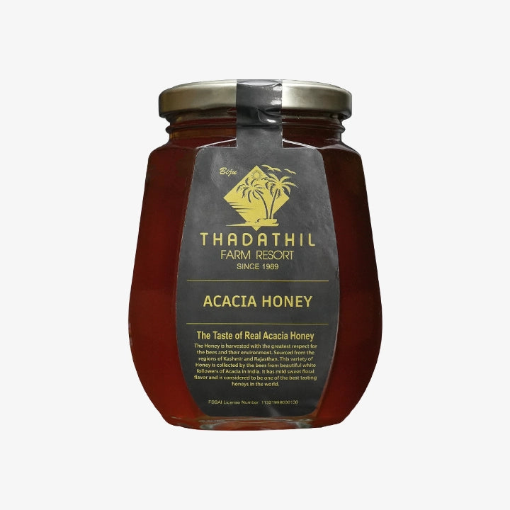 Biju Thadathil Farm Eucalyptus Honey – Raw, Organic Mono-Floral Honey from Nilgiri Forests | Certified by MQA | Unprocessed, Unpasteurized & Sugar-Free | 500g Glass Jar | Since 1989
