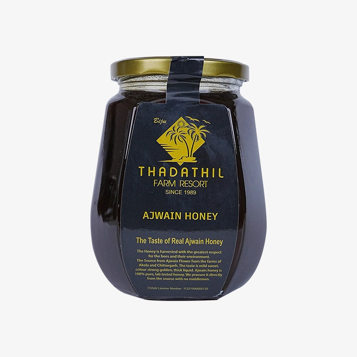 Biju Thadathil Farm Eucalyptus Honey – Raw, Organic Mono-Floral Honey from Nilgiri Forests | Certified by MQA | Unprocessed, Unpasteurized & Sugar-Free | 500g Glass Jar | Since 1989