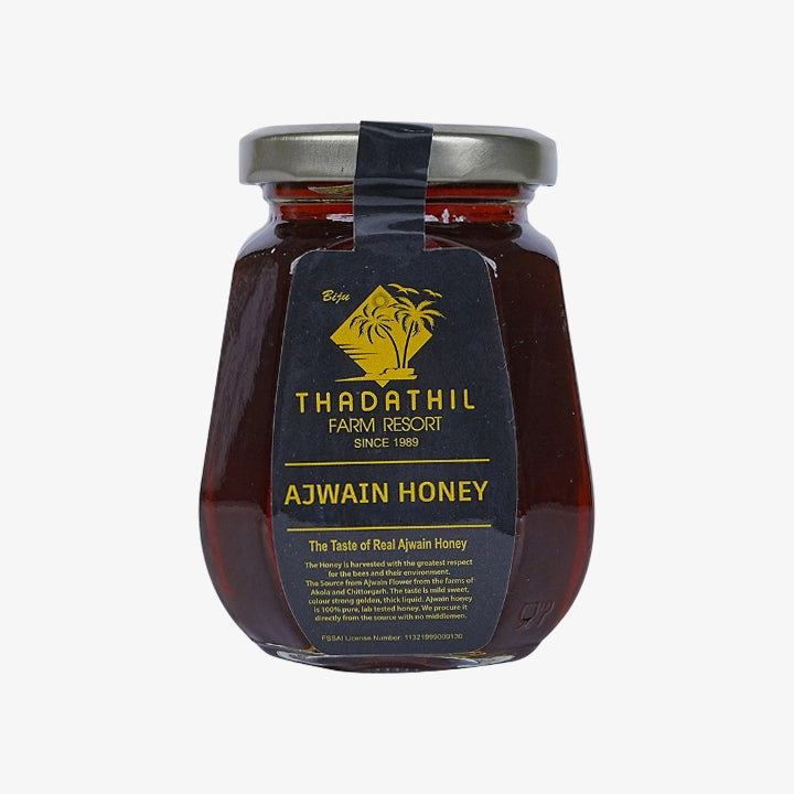 Biju Thadathil Farm Eucalyptus Honey – Raw, Organic Mono-Floral Honey from Nilgiri Forests | Certified by MQA | Unprocessed, Unpasteurized & Sugar-Free | 500g Glass Jar | Since 1989