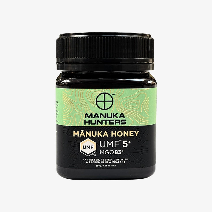 Manuka Honey UMF 5+ (MGO 83+) | 100% Pure Raw UMF Certified New Zealand Honey | Mānuka Hunters 250g Jar