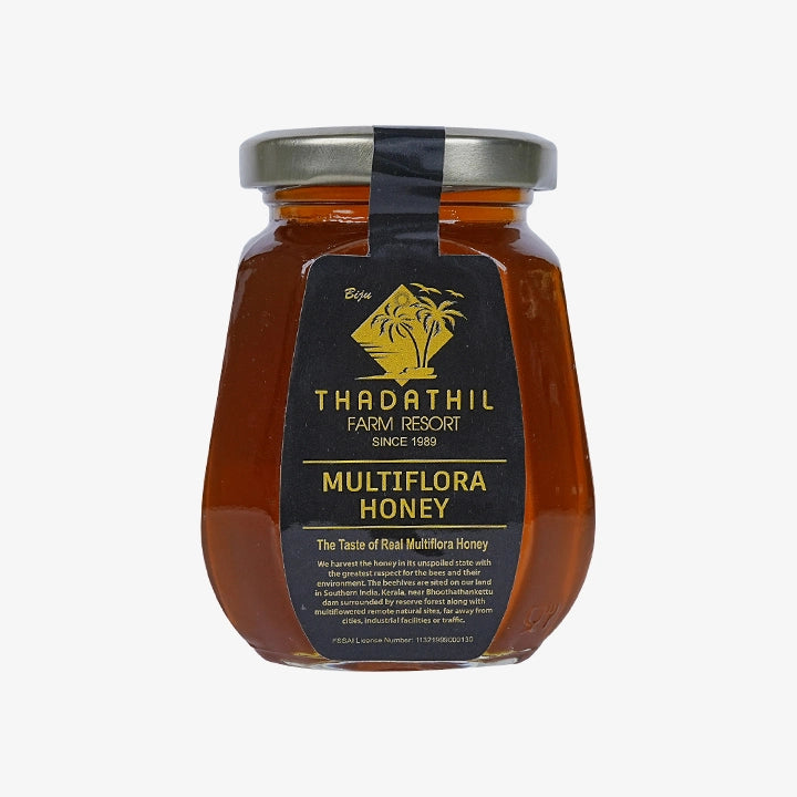 Biju Thadathil Farm Eucalyptus Honey – Raw, Organic Mono-Floral Honey from Nilgiri Forests | Certified by MQA | Unprocessed, Unpasteurized & Sugar-Free | 500g Glass Jar | Since 1989