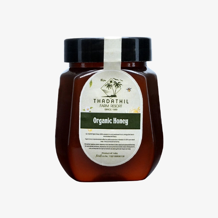 Biju Thadathil Farm Black Forest Honey 500g – Certified Organic by MQA | Organic Forest Honey Without Sugar | Raw, Wild, Unprocessed & Non-Pasteurized | Supports Gut & Skin Health
