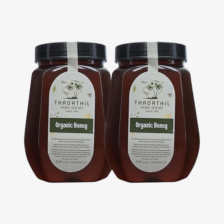 Biju Thadathil Farm Black Forest Honey 500g – Certified Organic by MQA | Organic Forest Honey Without Sugar | Raw, Wild, Unprocessed & Non-Pasteurized | Supports Gut & Skin Health