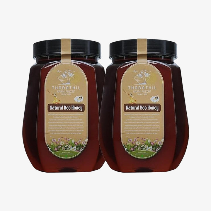 Biju Thadathil Farm Black Forest Honey 500g – Certified Organic by MQA | Organic Forest Honey Without Sugar | Raw, Wild, Unprocessed & Non-Pasteurized | Supports Gut & Skin Health