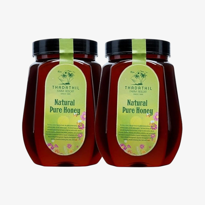 Biju Thadathil Farm Black Forest Honey 500g – Certified Organic by MQA | Organic Forest Honey Without Sugar | Raw, Wild, Unprocessed & Non-Pasteurized | Supports Gut & Skin Health
