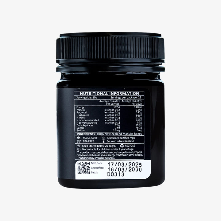 QB Mānuka Honey UMF 20+ (MGO 826+) | 100% Authentic Raw Tested & Certified Medical Grade New Zealand Honey | 250g Jar