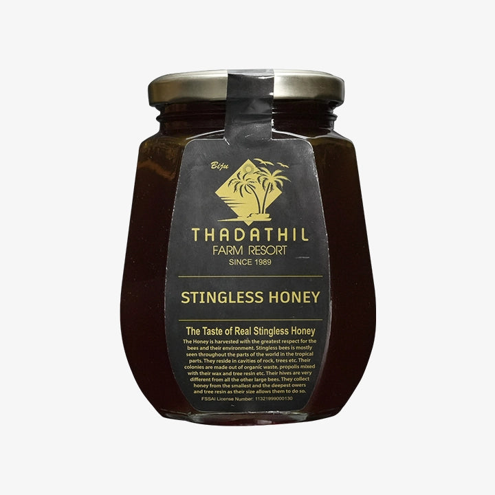 Biju Thadathil Farm Stingless Bee Honey 500 g | Pure Organic Cheruthen Honey Original | Raw & Pure Kerala Small Bee Madhu to Boost Immunity & Soothe Cough