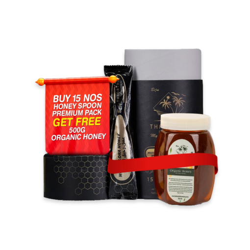 15 Nos Multiflora Honey Spoon Pack and Get 500g Organic Honey Free – Natural Sweetener and Health Benefits