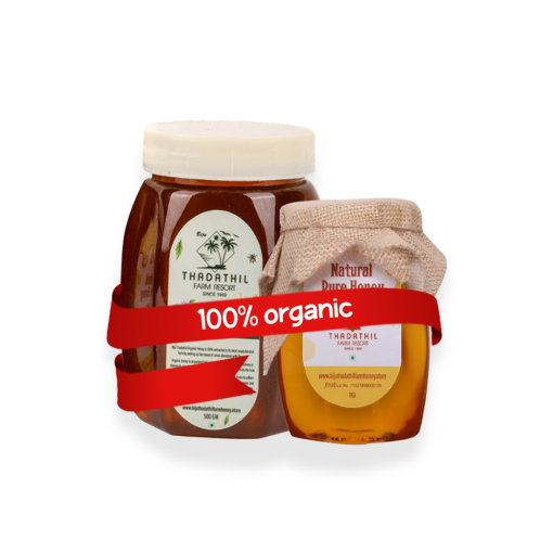 Organic Honey Combo Pack - 1 Kg Organic Honey with 500g Natural Pure Honey Free